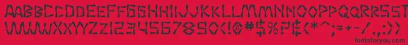 フォントSF Wasabi Bold – 赤い背景に黒い文字