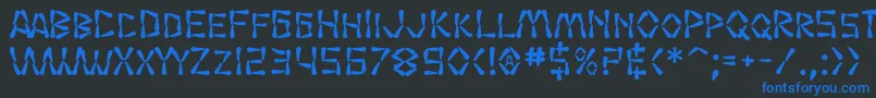 Czcionka SF Wasabi Bold – niebieskie czcionki na czarnym tle