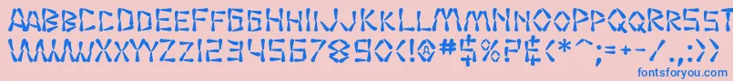 SF Wasabi Bold-Schriftart – Blaue Schriften auf rosa Hintergrund