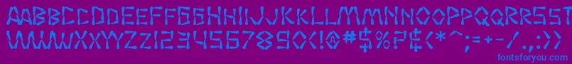 SF Wasabi Bold-Schriftart – Blaue Schriften auf violettem Hintergrund
