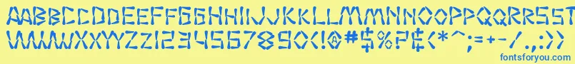SF Wasabi Bold Font – Blue Fonts on Yellow Background