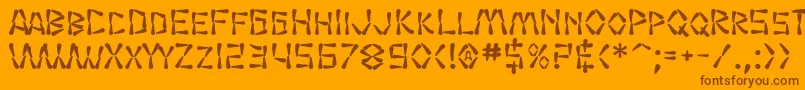 SF Wasabi Bold-Schriftart – Braune Schriften auf orangefarbenem Hintergrund