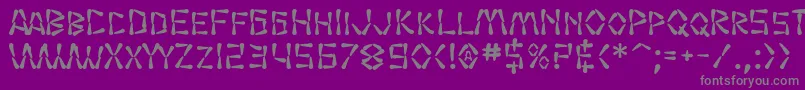 フォントSF Wasabi Bold – 紫の背景に灰色の文字