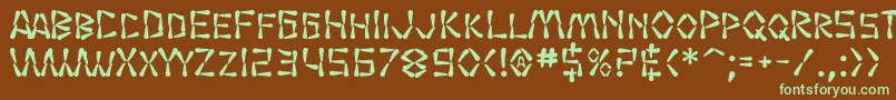 Шрифт SF Wasabi Bold – зелёные шрифты на коричневом фоне