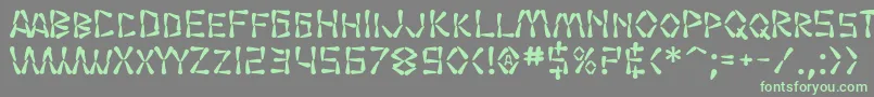 フォントSF Wasabi Bold – 灰色の背景に緑のフォント