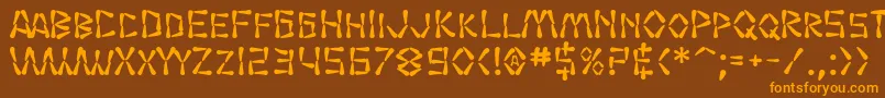 Czcionka SF Wasabi Bold – pomarańczowe czcionki na brązowym tle