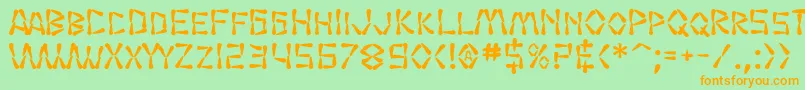 SF Wasabi Bold-Schriftart – Orangefarbene Schriften auf grünem Hintergrund