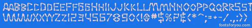 SF Wasabi Bold Font – Pink Fonts on Blue Background