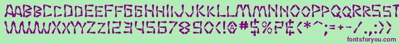 SF Wasabi Bold Font – Purple Fonts on Green Background