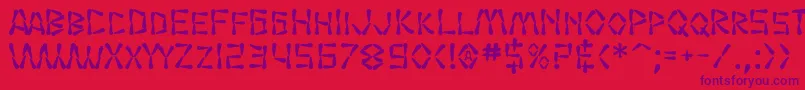 SF Wasabi Bold Font – Purple Fonts on Red Background