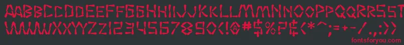 SF Wasabi Bold Font – Red Fonts on Black Background