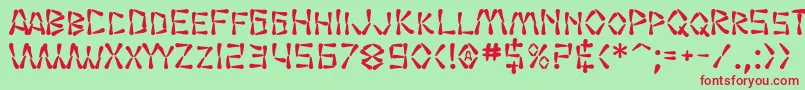 SF Wasabi Bold Font – Red Fonts on Green Background