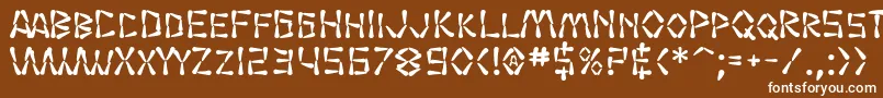 Czcionka SF Wasabi Bold – białe czcionki na brązowym tle