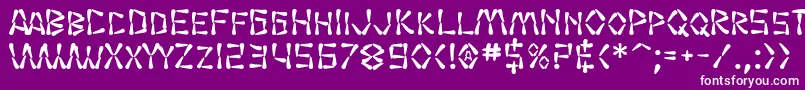 Czcionka SF Wasabi Bold – białe czcionki na fioletowym tle