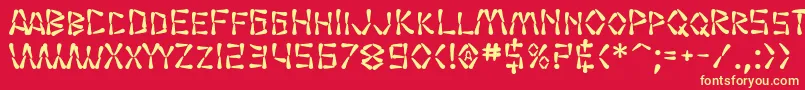 SF Wasabi Bold-Schriftart – Gelbe Schriften auf rotem Hintergrund
