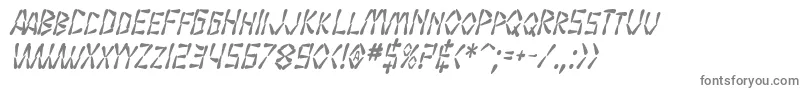 フォントSF Wasabi Condensed Bold Italic – 白い背景に灰色の文字