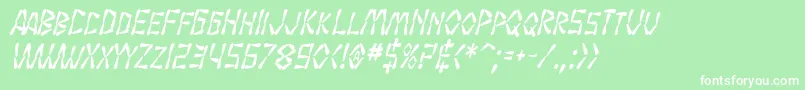 フォントSF Wasabi Condensed Bold Italic – 緑の背景に白い文字