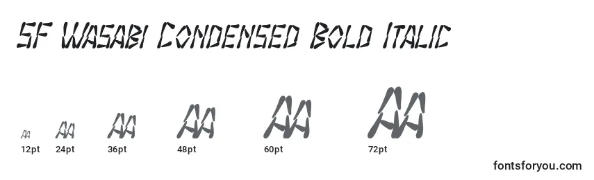 Tamanhos de fonte SF Wasabi Condensed Bold Italic