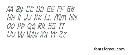 Überblick über die Schriftart SF Wasabi Condensed Bold Italic