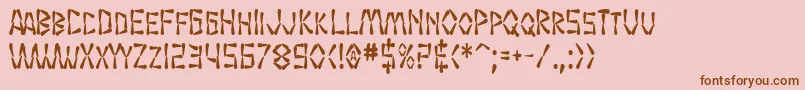 フォントSF Wasabi Condensed Bold – ピンクの背景に茶色のフォント