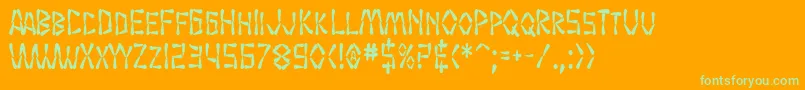 SF Wasabi Condensed Bold Font – Green Fonts on Orange Background