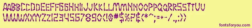 SF Wasabi Condensed Bold Font – Purple Fonts on Yellow Background