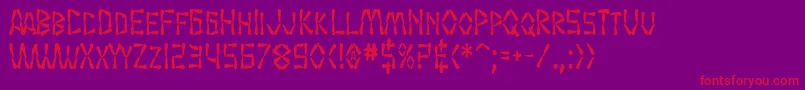 Czcionka SF Wasabi Condensed Bold – czerwone czcionki na fioletowym tle