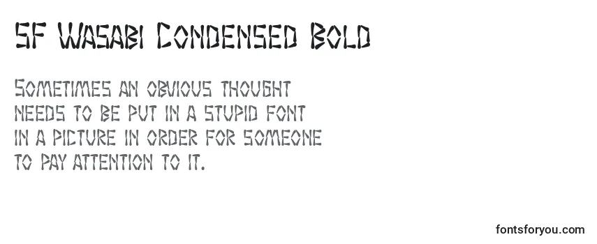 Überblick über die Schriftart SF Wasabi Condensed Bold