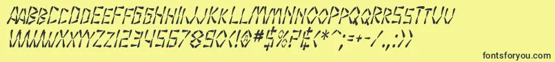 Fonte SF Wasabi Condensed Italic – fontes pretas em um fundo amarelo