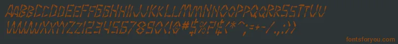 Шрифт SF Wasabi Condensed Italic – коричневые шрифты на чёрном фоне
