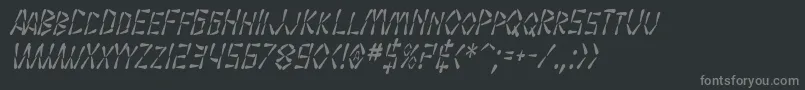 フォントSF Wasabi Condensed Italic – 黒い背景に灰色の文字