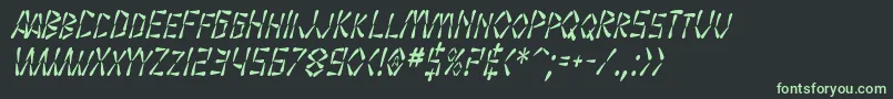 SF Wasabi Condensed Italic-fontti – vihreät fontit mustalla taustalla