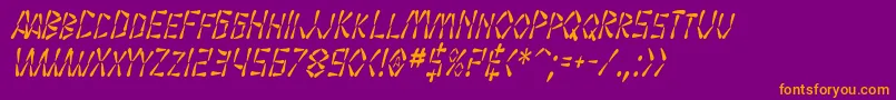 fuente SF Wasabi Condensed Italic – Fuentes Naranjas Sobre Fondo Morado