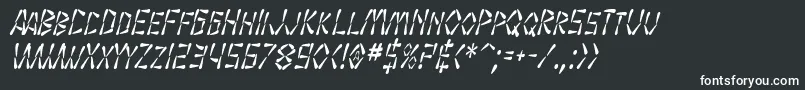 フォントSF Wasabi Condensed Italic – 白い文字