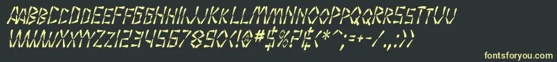 SF Wasabi Condensed Italic Font – Yellow Fonts on Black Background