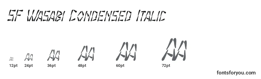 SF Wasabi Condensed Italic Font Sizes