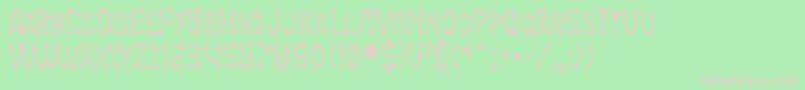 フォントSF Wasabi Condensed – 緑の背景にピンクのフォント