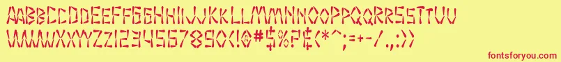 SF Wasabi Condensed-Schriftart – Rote Schriften auf gelbem Hintergrund
