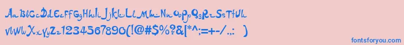 フォントDs – ピンクの背景に青い文字