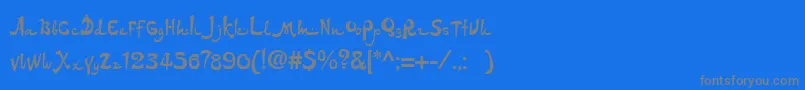 Ds-Schriftart – Graue Schriften auf blauem Hintergrund