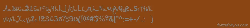 フォントDs – 茶色の背景に灰色の文字