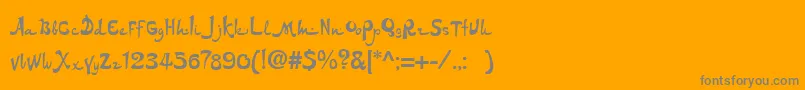 Ds Font – Gray Fonts on Orange Background