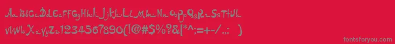 フォントDs – 赤い背景に灰色の文字