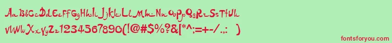 Ds Font – Red Fonts on Green Background