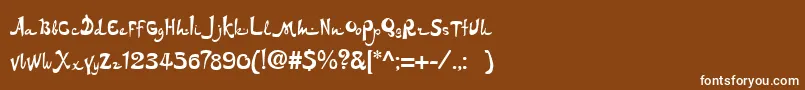 フォントDs – 茶色の背景に白い文字