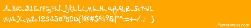 フォントDs – オレンジの背景に白い文字