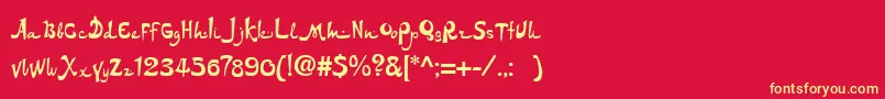 フォントDs – 黄色の文字、赤い背景