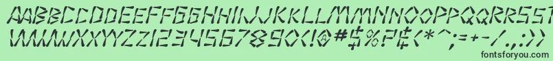 フォントSF Wasabi Italic – 緑の背景に黒い文字