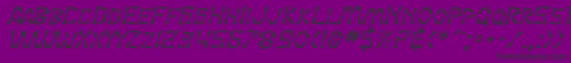 Czcionka SF Wasabi Italic – czarne czcionki na fioletowym tle