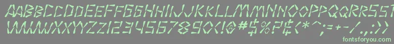 SF Wasabi Italic-fontti – vihreät fontit harmaalla taustalla